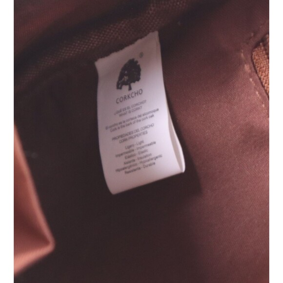 Corkcho Cork Fabric Backpack Purse Adjustable Straps Bag Tan w/ Daisys - Picture 9 of 10